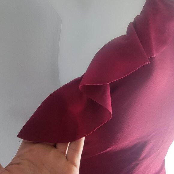 NEW Shoshanna Swimwear Syrah Ruffle Halter 1 Piece Red Size 4 - Picture 5 of 9